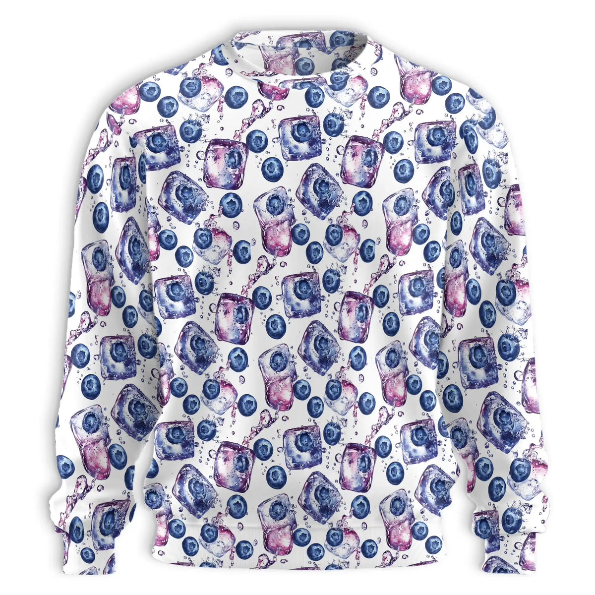 Blueberry Ice Cubes Sweatshirt – Colorful Graphic 3D All Over Print Design