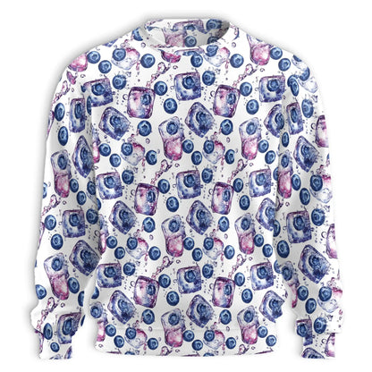 Blueberry Ice Cubes Sweatshirt – Colorful Graphic 3D All Over Print Design