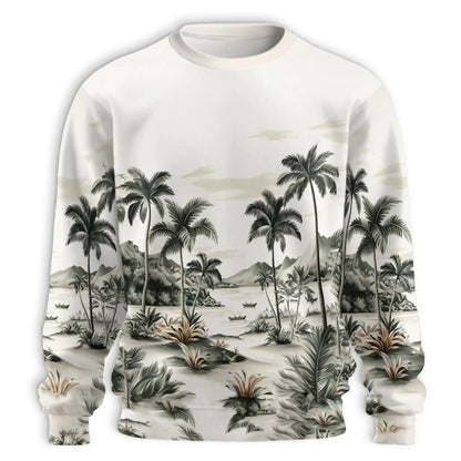 Vintage Coconut Tree Sweatshirt – Tropical Vintage 3D All Over Print Design