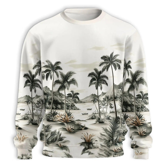 Vintage Coconut Tree Sweatshirt – Tropical Vintage 3D All Over Print Design