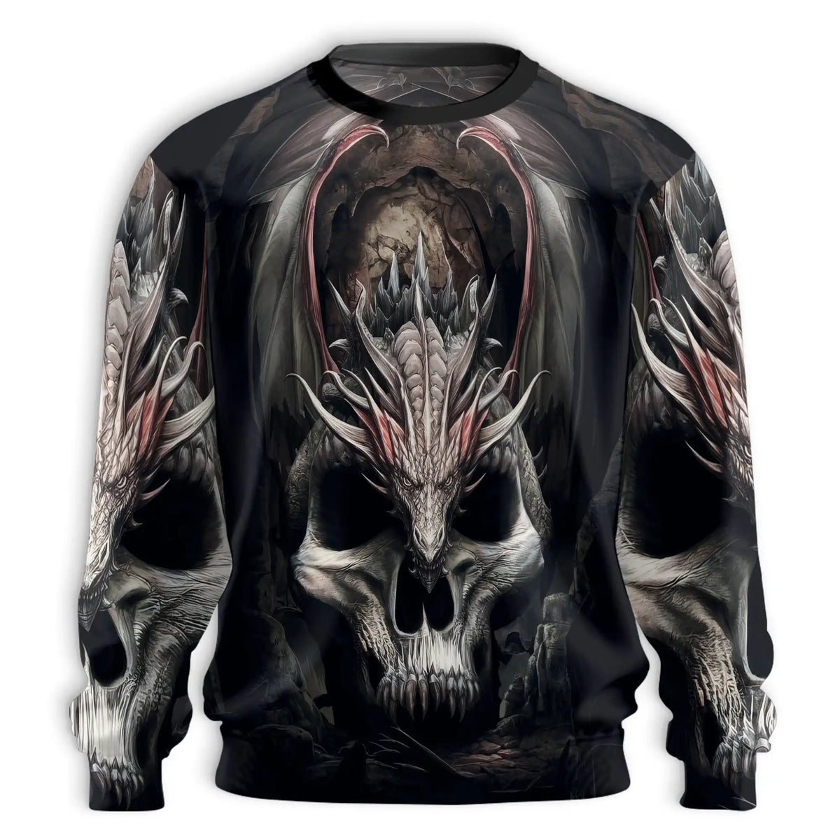 Gothic Dragon Skull Sweatshirt – Colorful Graphic 3D All Over Print Design