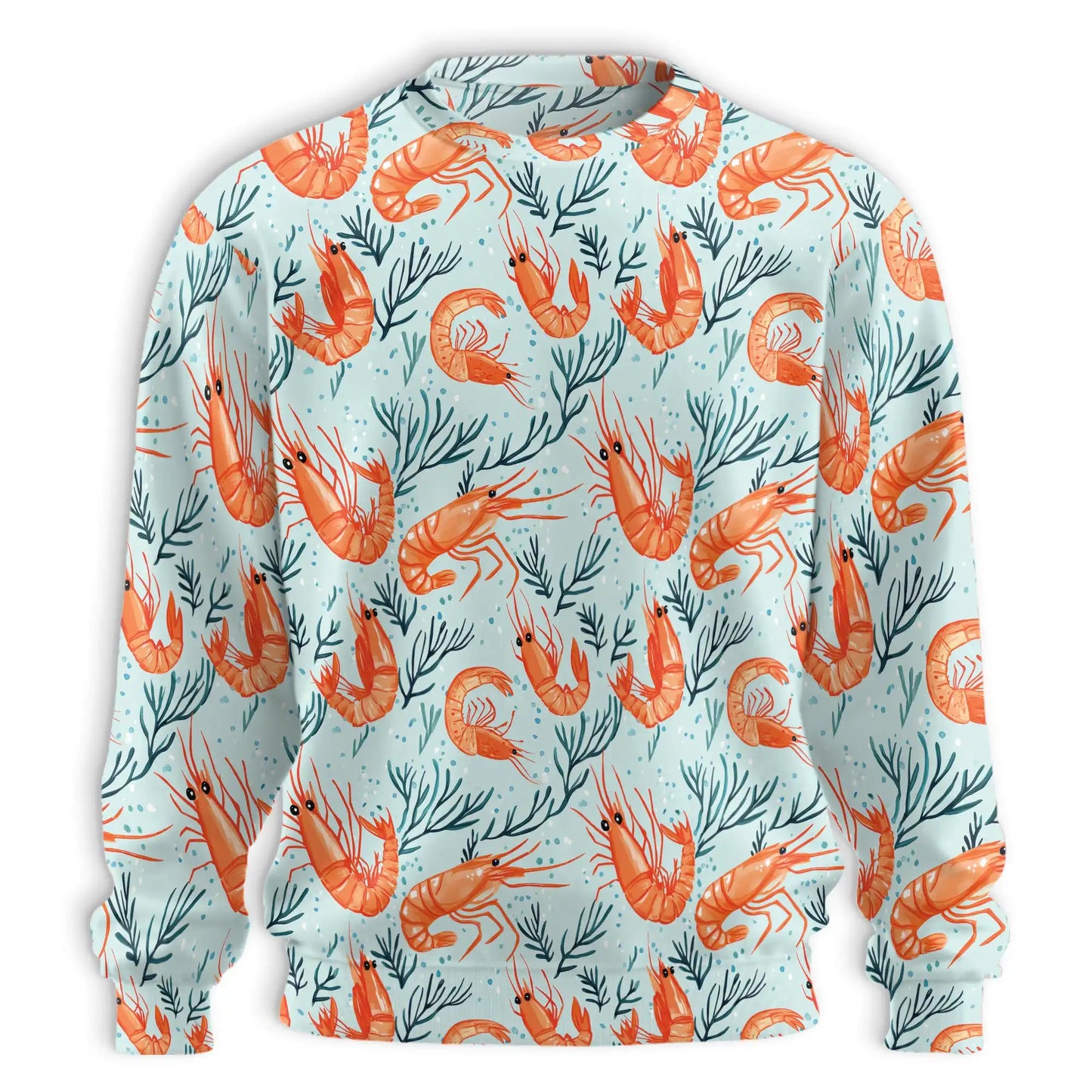 Shrimp Print Sweatshirt – Colorful Graphic 3D All Over Print Design