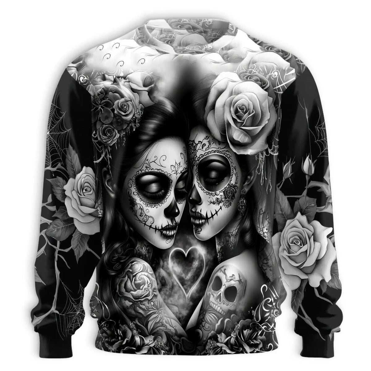 Lesbian Skull Couple Sweatshirt – Colorful Graphic 3D All Over Print Design