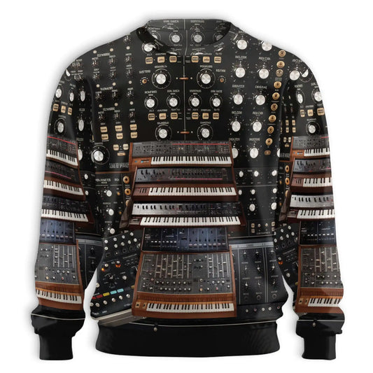 Synthesizer Sweatshirt – Colorful Graphic 3D All Over Print Design