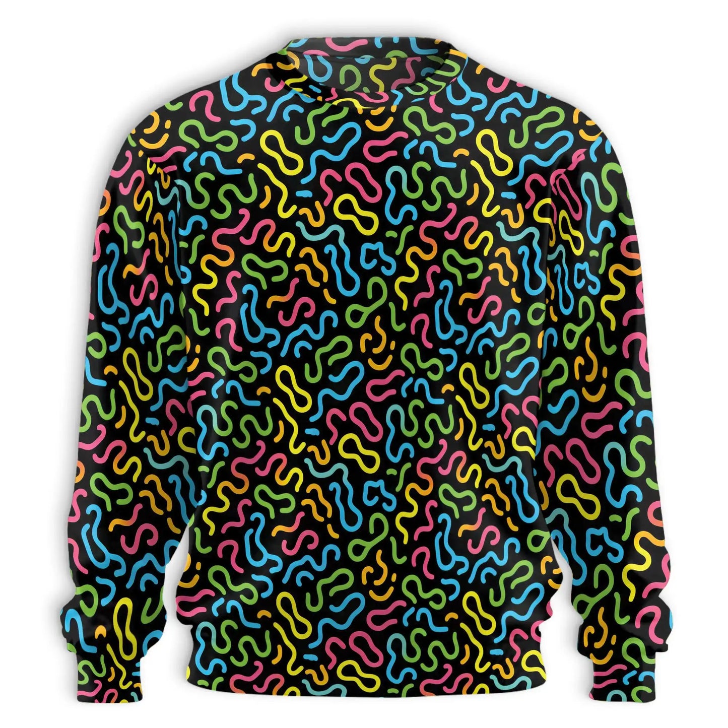 Neon Scribble Art Sweatshirt – Colorful Graphic 3D All Over Print Design