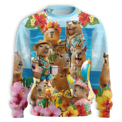 Tropical Capybara Sweatshirt – Tropical 3D All Over Print Design