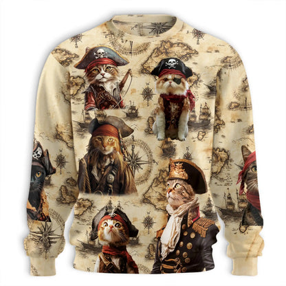 Cat Pirate Sweatshirt – Colorful Graphic 3D All Over Print Design