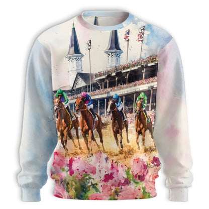 Horseman Sport Horse Riding Racecourse Sweatshirt – Colorful Graphic 3D All Over Print Design