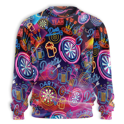 Colorful Darts Beer Neon Sweatshirt – Colorful Graphic 3D All Over Print Design