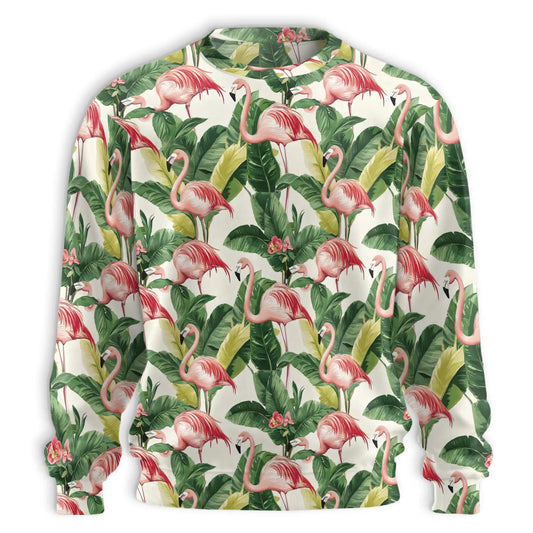 Exotic Jungle Flamingo Pattern Sweatshirt – Tropical Jungle 3D All Over Print Design