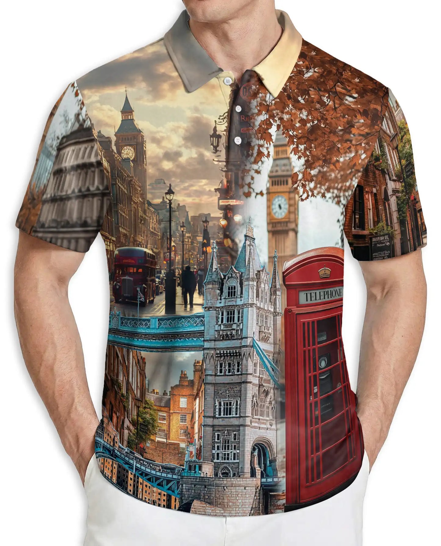 London City Polo Shirt, UK Landmark Style | Azhawaiian