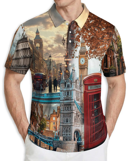 London City Polo Shirt, UK Landmark Style | Azhawaiian