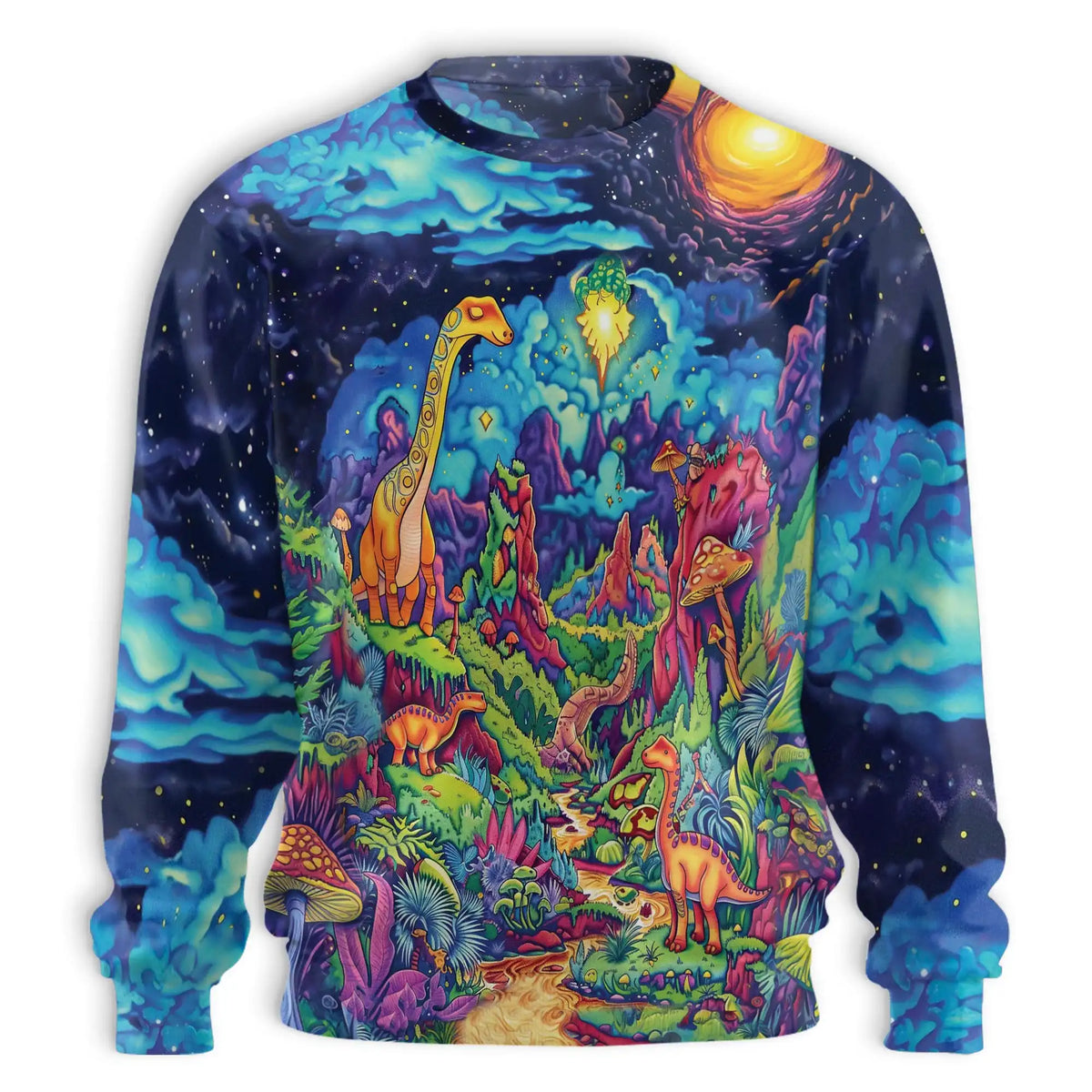 Colorful Dinosaur Sweatshirt – Colorful Graphic 3D All Over Print Design