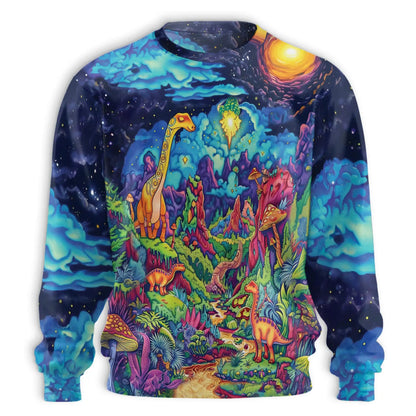 Colorful Dinosaur Sweatshirt – Colorful Graphic 3D All Over Print Design