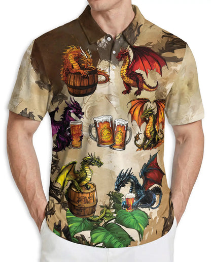 Dragon Beer Fantasy 3D Polo Shirt for Men | Azhawaiian