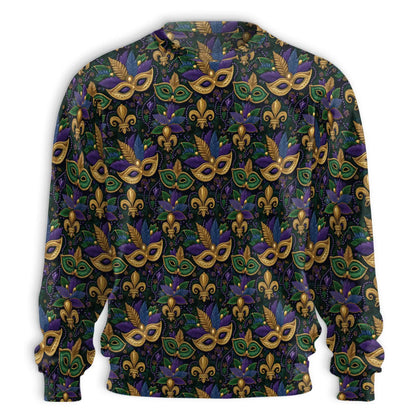 Mardi Gras Mask Pattern Sweatshirt – Colorful Graphic 3D All Over Print Design