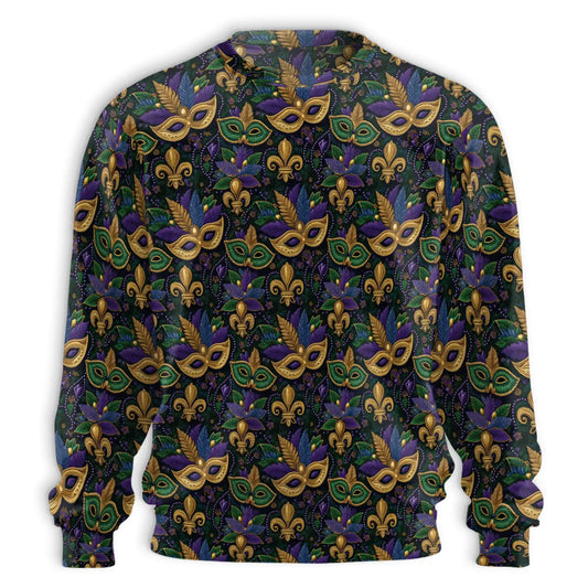 Mardi Gras Mask Pattern Sweatshirt – Colorful Graphic 3D All Over Print Design