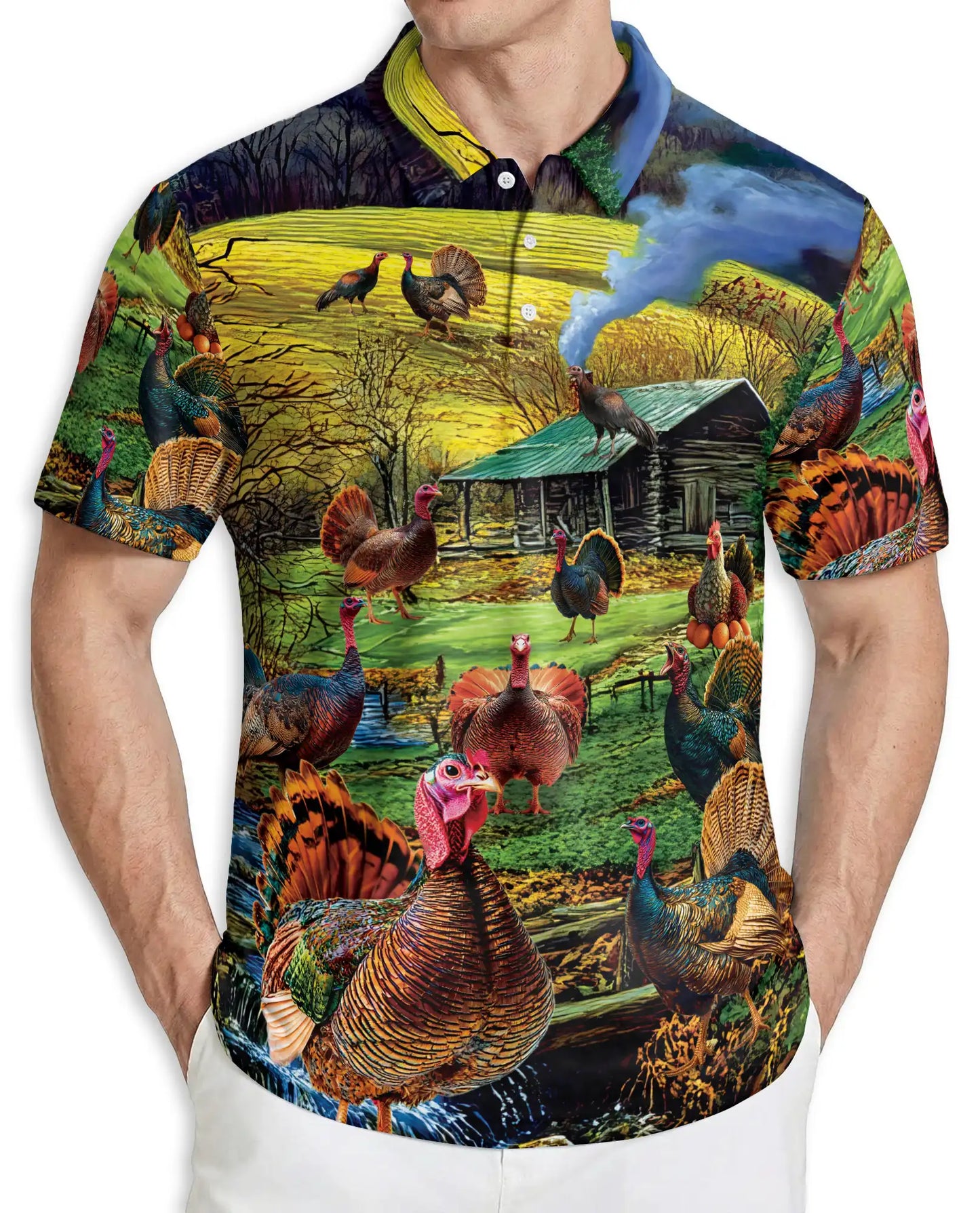 Wild Turkey Hunting Polo Shirt | Azhawaiian