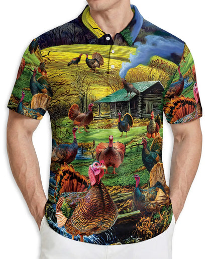 Wild Turkey Hunting Polo Shirt | Azhawaiian