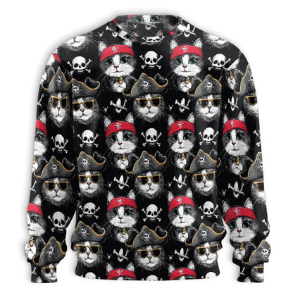 Pirate Cat Sweatshirt – Colorful Graphic 3D All Over Print Design
