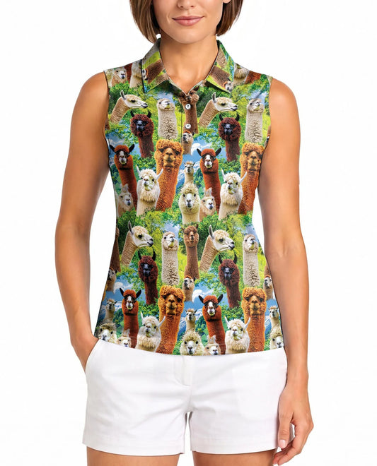 Alpaca Stays Cool Sleeveless Polo Shirt for Women | Azhawaiian
