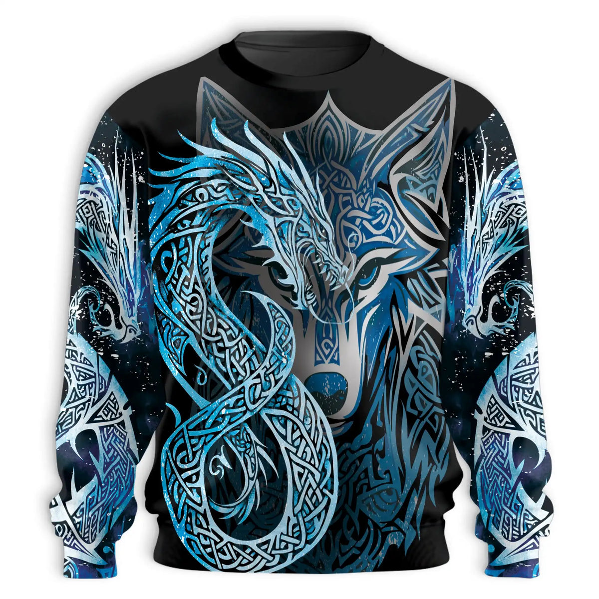 Wolf Dragon Sweatshirt – Colorful Graphic 3D All Over Print Design