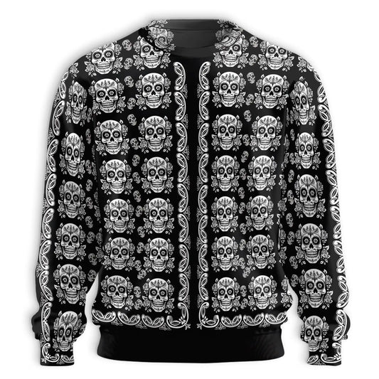 Sugar Skull Pattern Sweatshirt – Colorful Graphic 3D All Over Print Design