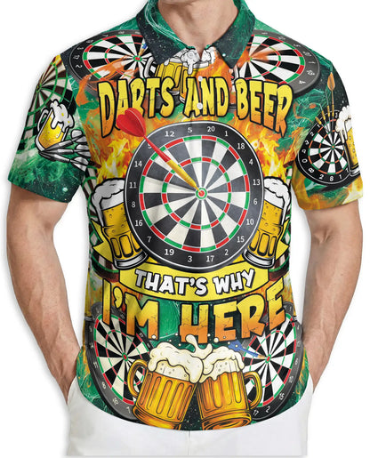 Darts And Beer Polo Shirt for Men-Dart Player Pub Game Beer Lover Shirt | Azhawaiian