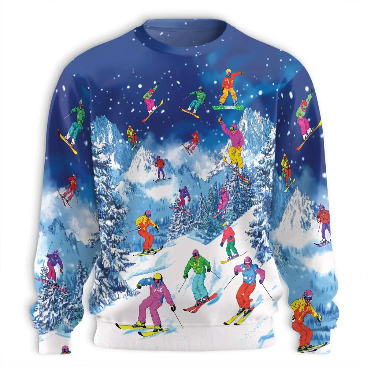 Go Skiing This Winter Sweatshirt – Colorful Graphic 3D All Over Print Design