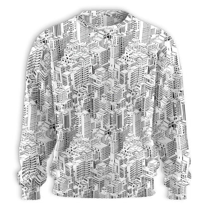 City Buildings Sweatshirt – Colorful Graphic 3D All Over Print Design