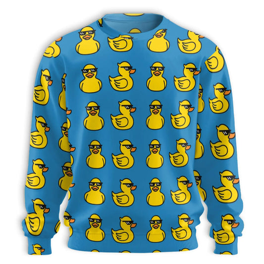 Funny Duck With Sunglasses Sweatshirt – Colorful Graphic 3D All Over Print Design