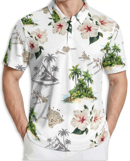 Hawaiian Island Floral Polo Shirt | Azhawaiian