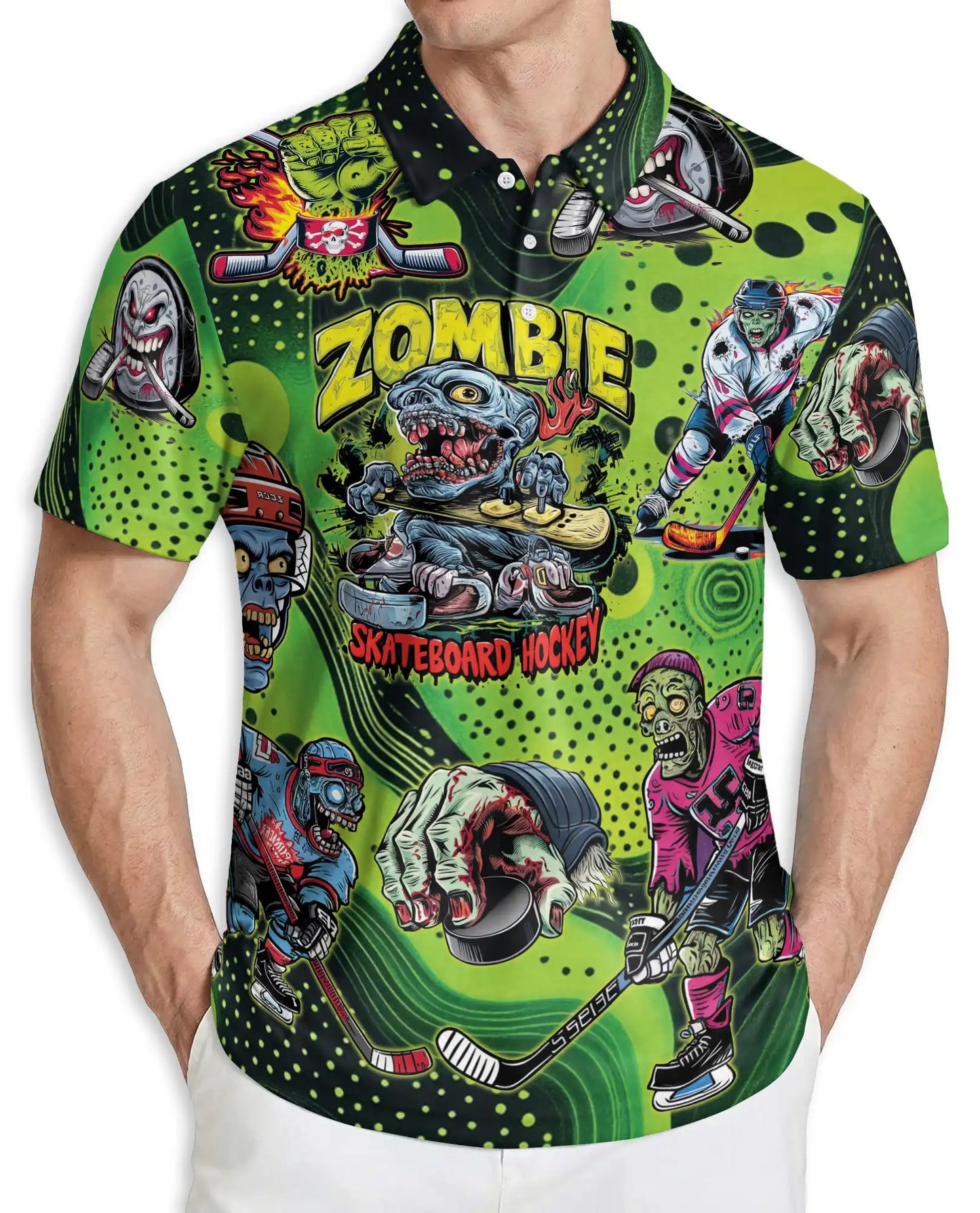 Zombie Hockey Polo Shirt | Azhawaiian