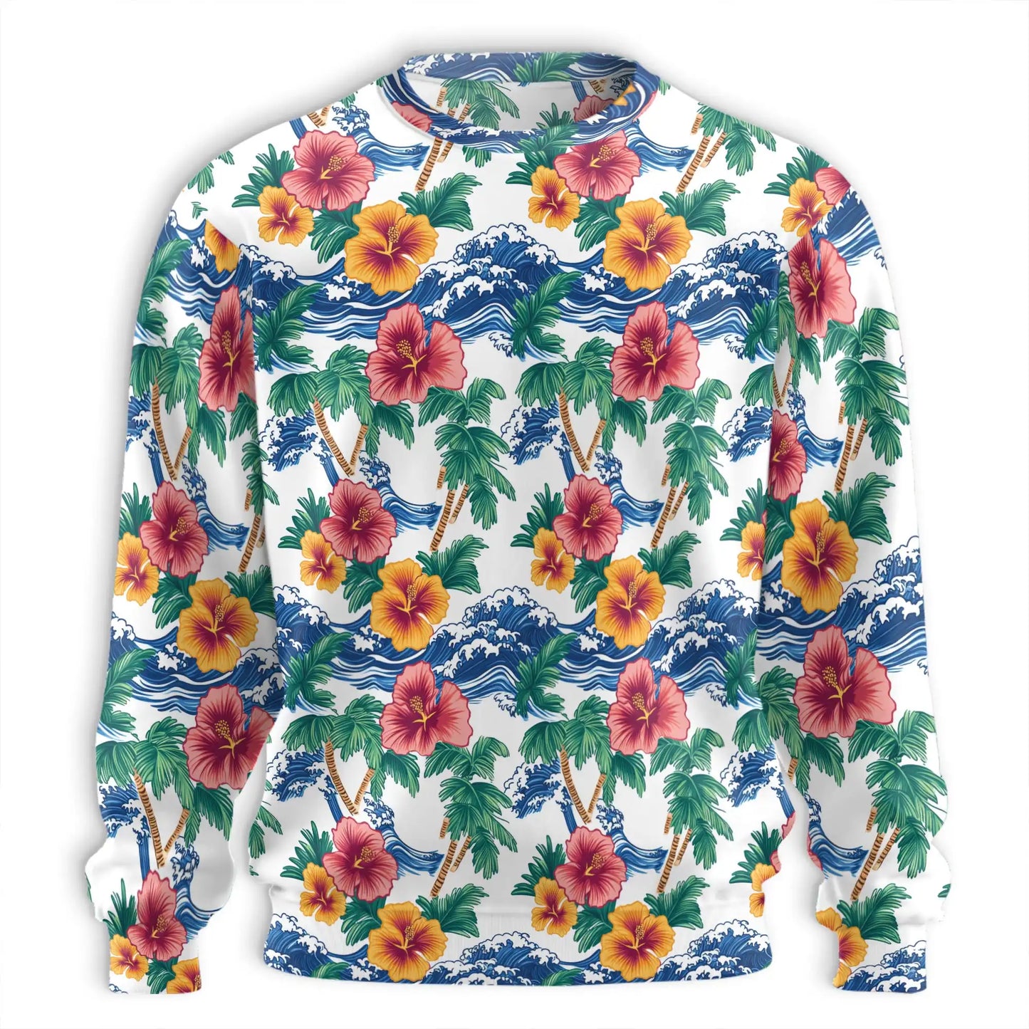 Palm Tree Floral Beach Sweatshirt – Tropical 3D All Over Print Design