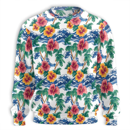 Palm Tree Floral Beach Sweatshirt – Tropical 3D All Over Print Design