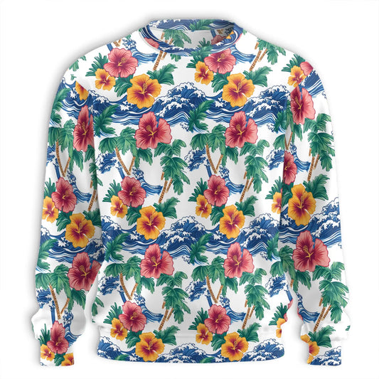Palm Tree Floral Beach Sweatshirt – Tropical 3D All Over Print Design