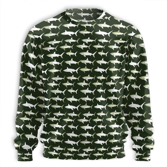 Retro Shark Sweatshirt – Vintage 3D All Over Print Design