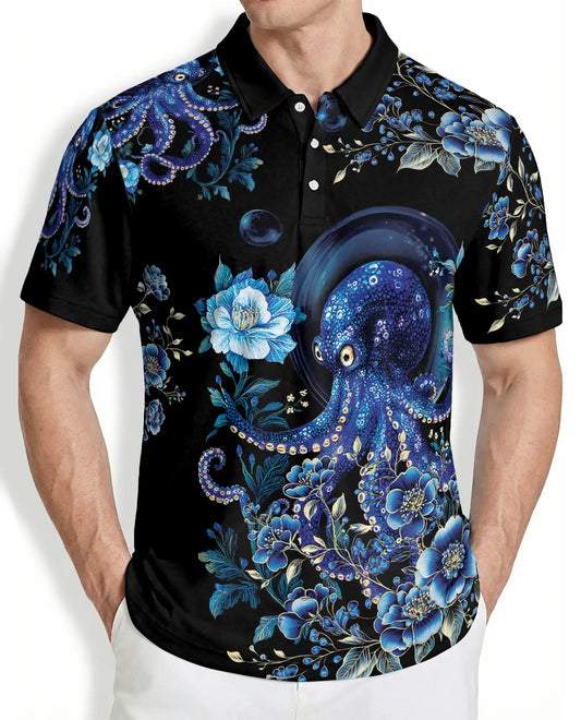 Blue Octopus Polo Shirt | Azhawaiian