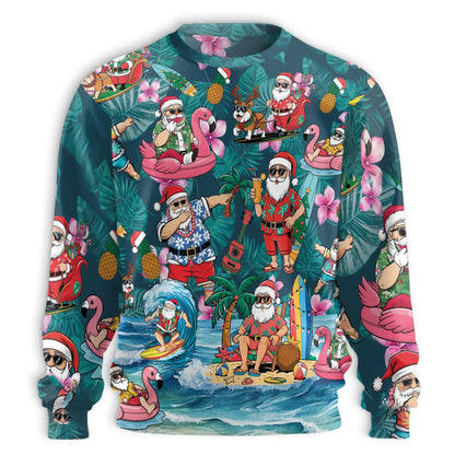 Santa Tropical Sweatshirt – Tropical Christmas 3D All Over Print Design