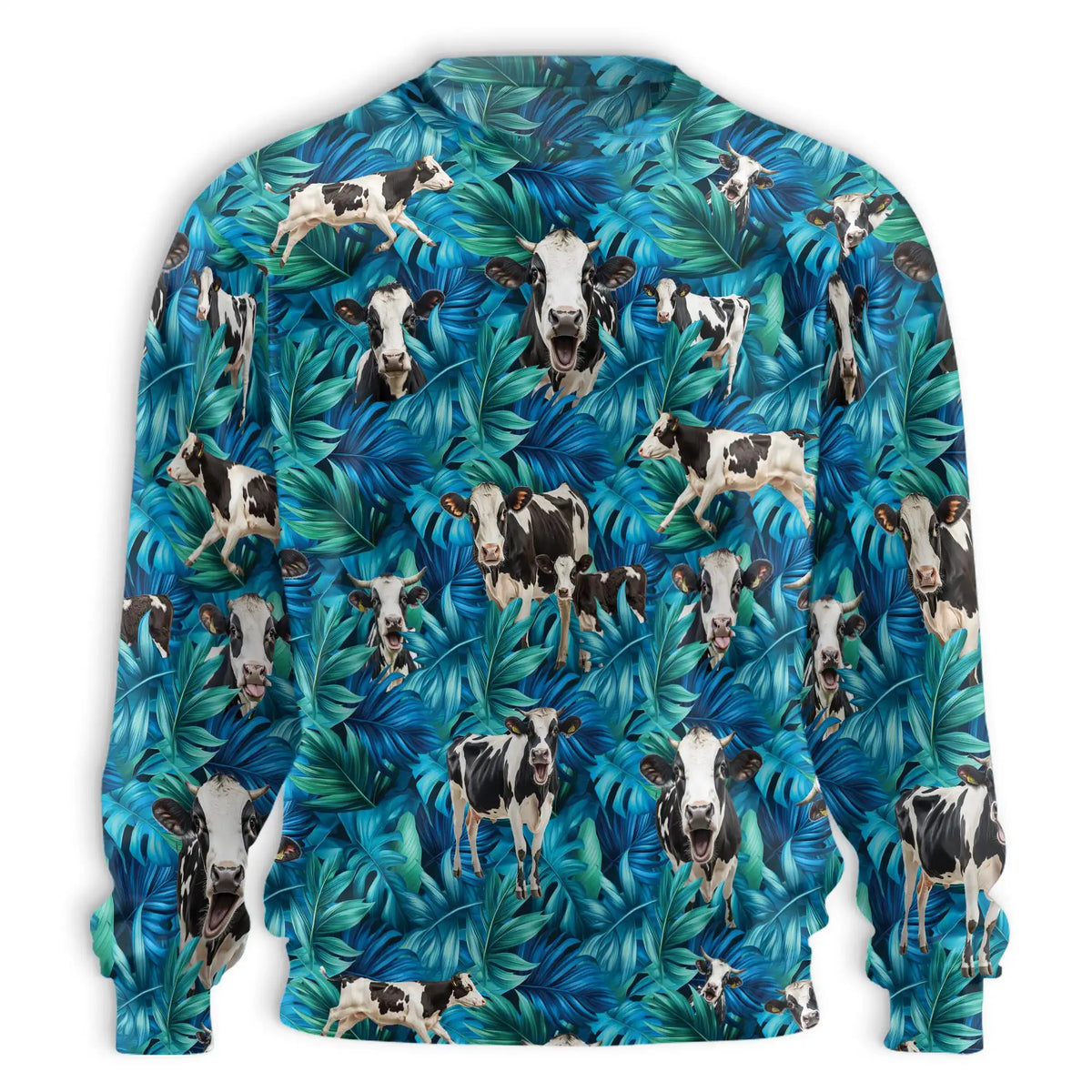 Tropical Cow Pattern Sweatshirt – Tropical 3D All Over Print Design
