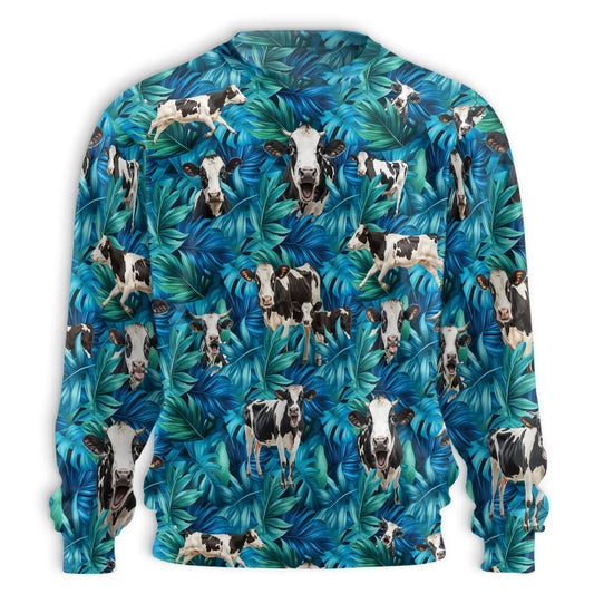 Tropical Cow Pattern Sweatshirt – Tropical 3D All Over Print Design