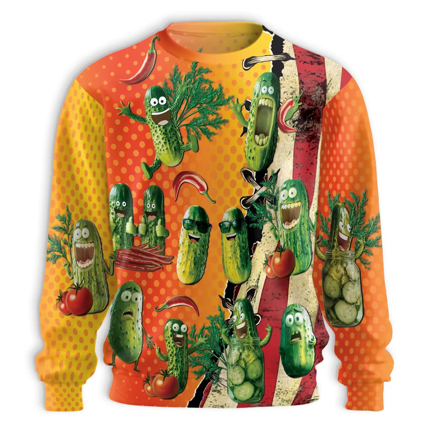 Funny Pickle Sweatshirt – Colorful Graphic 3D All Over Print Design