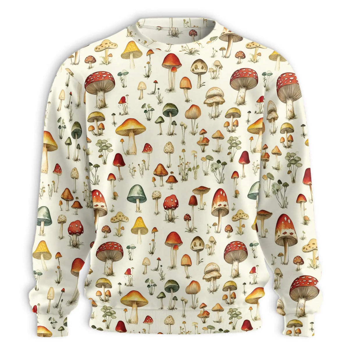 Mushroom Pattern Sweatshirt – Colorful Graphic 3D All Over Print Design