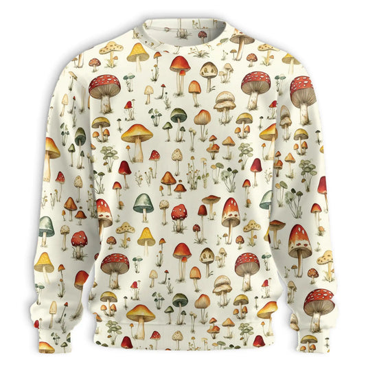 Mushroom Pattern Sweatshirt – Colorful Graphic 3D All Over Print Design