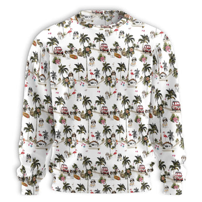 Shih Tzu Vintage Camper Flamingo Sweatshirt – Tropical Vintage 3D All Over Print Design