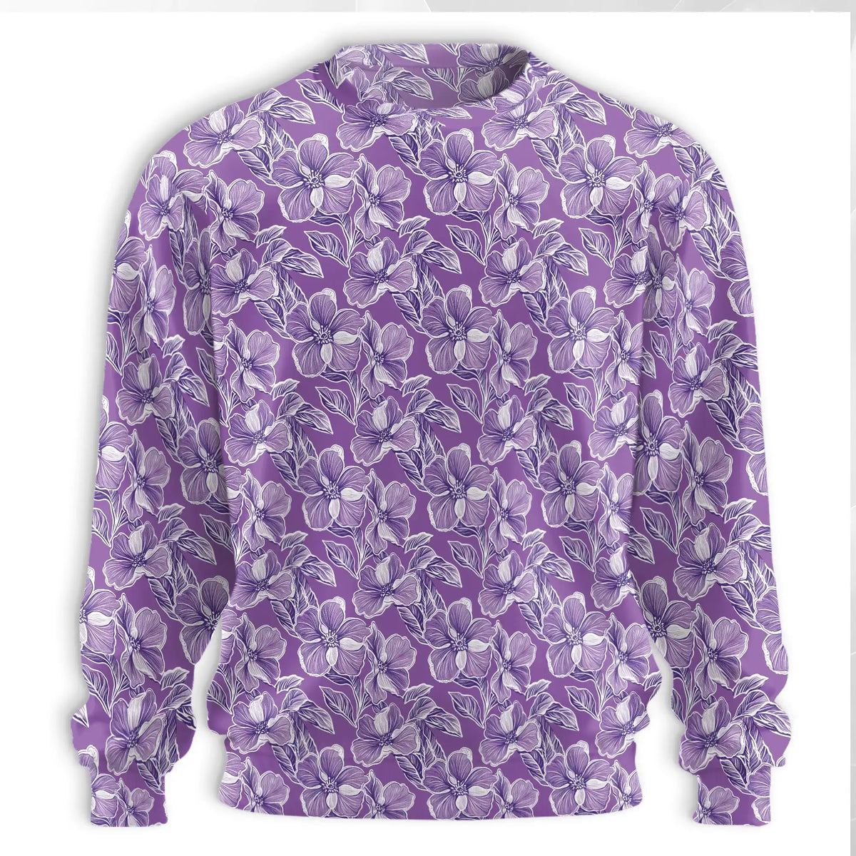 Purple Hibiscus Sweatshirt – Tropical 3D All Over Print Design