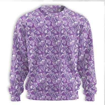 Purple Hibiscus Sweatshirt – Tropical 3D All Over Print Design