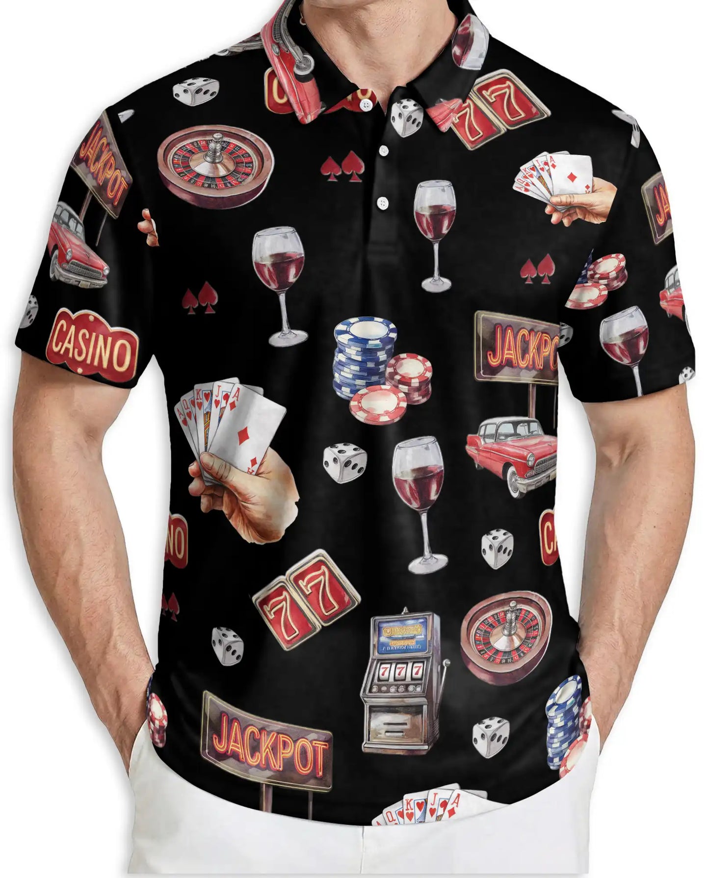 Casino Jackpot Poker Polo Shirt | Azhawaiian