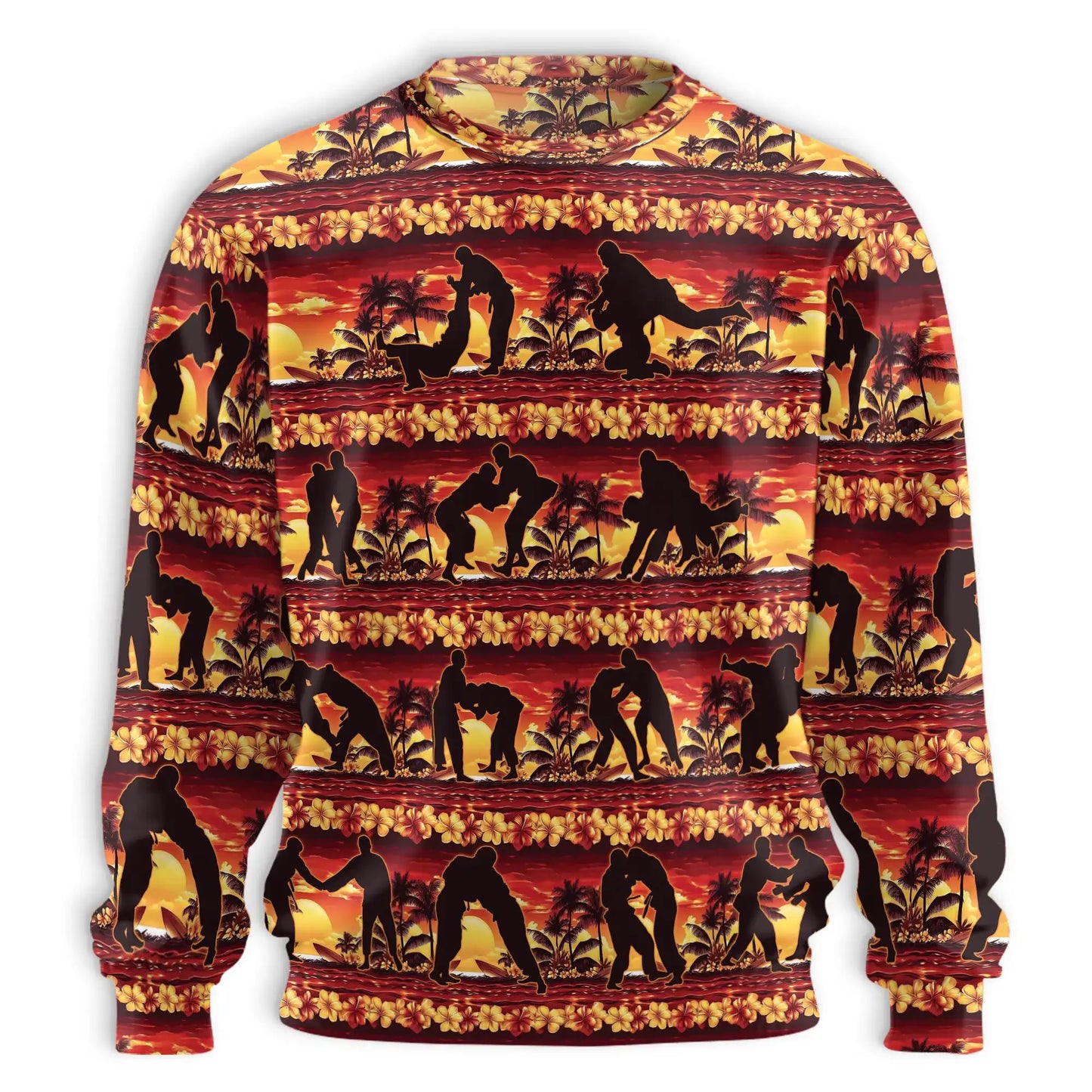 Martial Arts Sunset Sweatshirt – Colorful Graphic 3D All Over Print Design