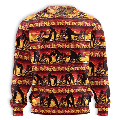 Martial Arts Sunset Sweatshirt – Colorful Graphic 3D All Over Print Design